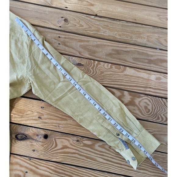 Rare Rabbit Button Up Shirt Size Large Men’s Yellow Long Sleeve - Picture 8 of 8